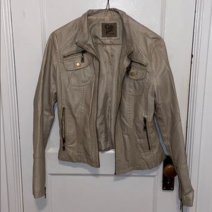 Tan leather jacket